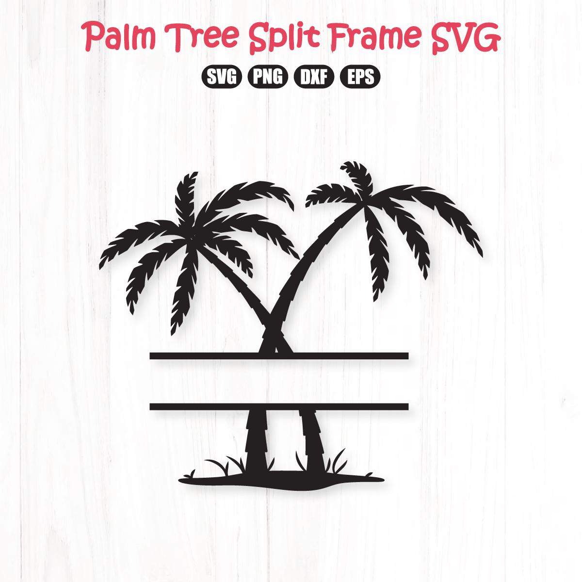 Palm Tree Split Frame SVG, Beach Monogram (digital Download) - Etsy