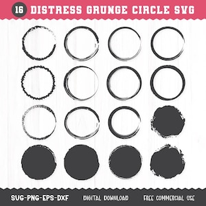 Cercle grunge SVG PNG / grunge cercle PNG / détresse cercle Svg / grunge cadre Svg / cercle cadres Svg / téléchargement immédiat