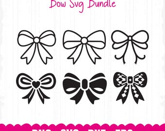 Bow SVG Bundle, Coquette Ribbon Bow Cut Files (Digital Download)