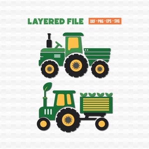 Tractor Clipart, Tractor Svg, Tractor Png, Farm Tractor Svg, Tractor Cut File, Tractor Print, Tractor Layered Svg, Farm Tractor, Tractor