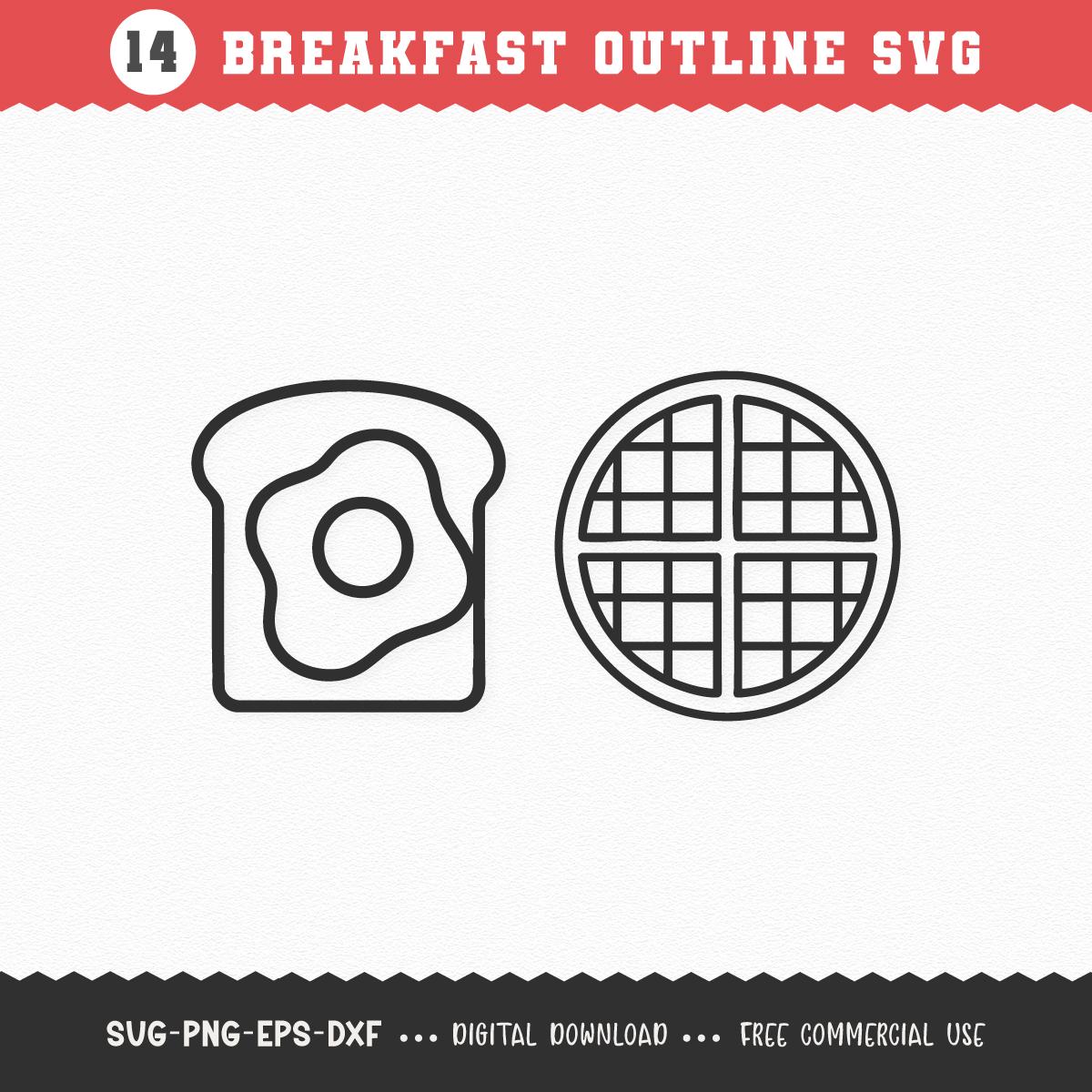 Breakfast SVG Outline, Breakfast Food SVG, Breakfast Graphics ...