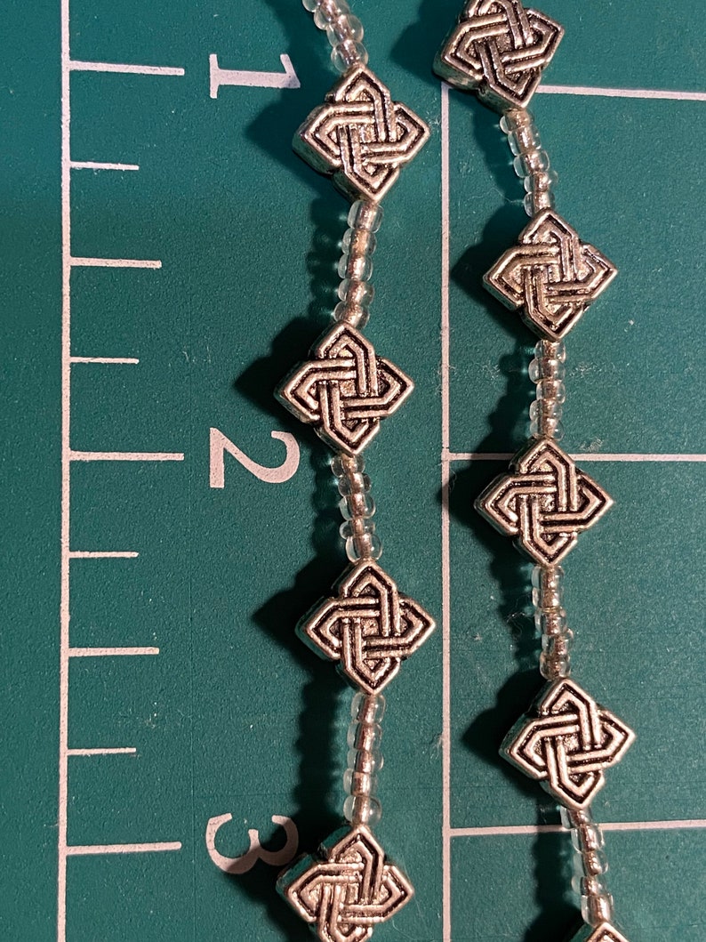 Destash 15 strand vintage four corners celtic knot tribal spacer beads 100% donation to cancer research image 6