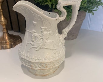 Antique Ridgeway, Sons & Co jousting knights pitcher