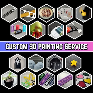 May include: A collection of 3D printed items, including a plant pot, a star, a game piece, a sign, a key chain, a bottle opener, a ring, a figurine, a phone stand, a keychain, a house number, a name tag, a  cup, a  card holder, a finger, a  tool, and a  toy.  The items are displayed on a black background.