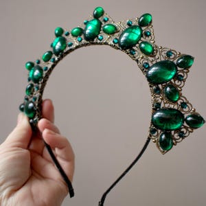 Emerald Crown – Filigree Gothic Tiara | Fantasy Headpiece