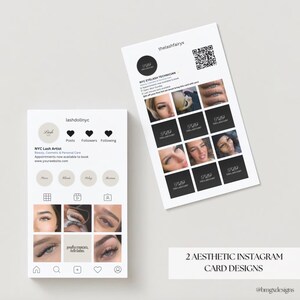 6 Visitenkarten Vorlage Design Canva, Instagram Visitenkarte, bearbeitbare Schönheit Künstler Haar Nägel Lahes Visitenkarte Vorlage
