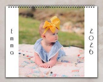 2026 Customizable Calendar From Photo, Baby Christmas Gift,  Custom 12 Month Wall Calendar, Kids Room Decor, Mom, Dad, Family