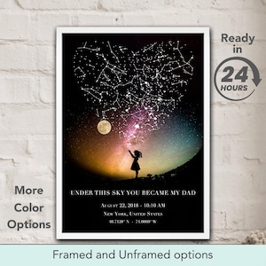 Der Tag, an dem Du mein Vater wurdest, Benutzerdefinierte Sternenkarte Poster, Unter diesem Himmel wurden Sie mein Vater, neuer Vater Geschenk, Jahrestag Vatertagsgeschenk