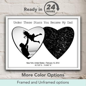 Benutzerdefinierte Sternenkarte Unter diesen Sternen wurden Sie mein Vater Wand Kunst Druck Personalisiertes Poster Mit Datum Nachthimmel Jubiläum Geschenk