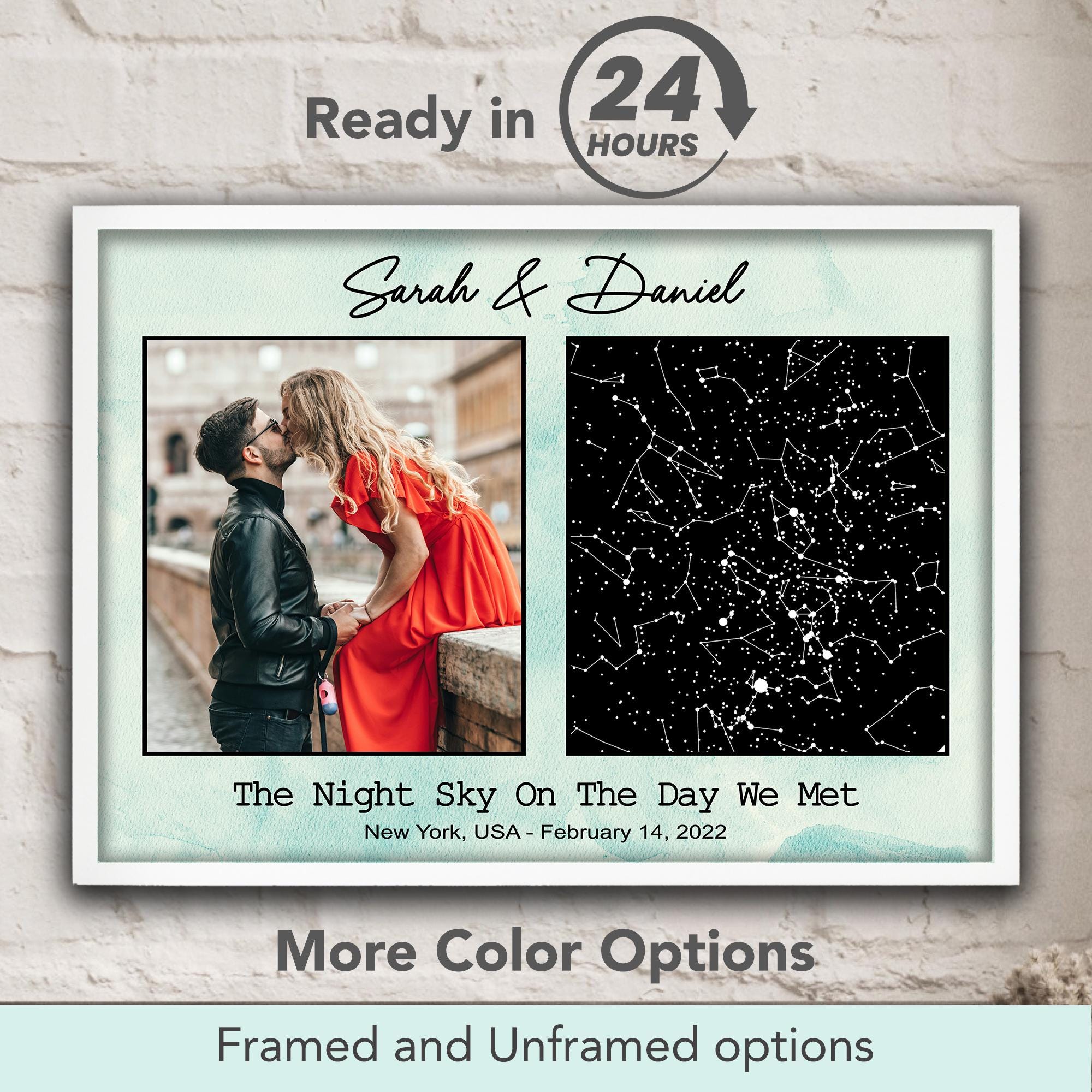 Custom Star Map Anniversary Gifts For Him Personalized Night Sky