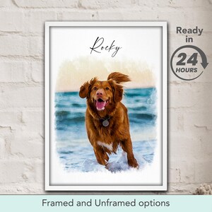 Stampa personalizzata del ritratto di un animale domestico ad acquerello, arte commemorativa per animali domestici, decorazione da parete per amanti degli animali, ritratto di gatto commemorativo, regalo personalizzato per cani