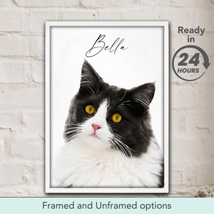 Custom Pet Portrait: Digital Watercolor Cat or Dog Art