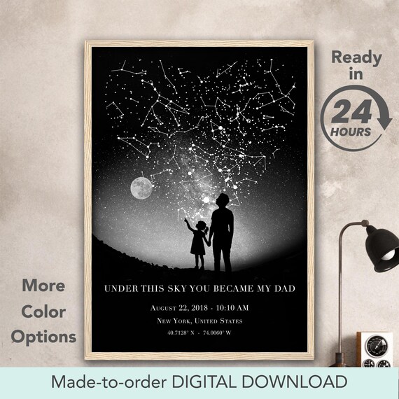 Star Map Father's Day Gift the Day You Became My Dad Under