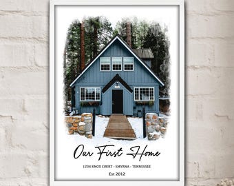 Personalized Our First Home from Photo Print: Custom Housewarming Gift