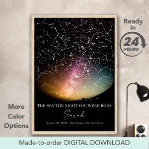 The Sky The Night You Were Born, Star Map Birthday, Stars The Night Sky Print, Anniversary Gift- MADE TO ORDER Digital Download
