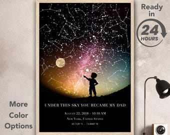 Custom Star Map Gift: Under This Sky You Became My Dad (Digital Download)