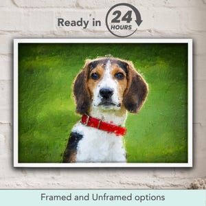 Ritratto di animale domestico personalizzato, dipinto digitale di cane, poster personalizzato di animale domestico, regalo di decorazione da parete per amanti degli animali, dipinto di gatto con cornice da parete
