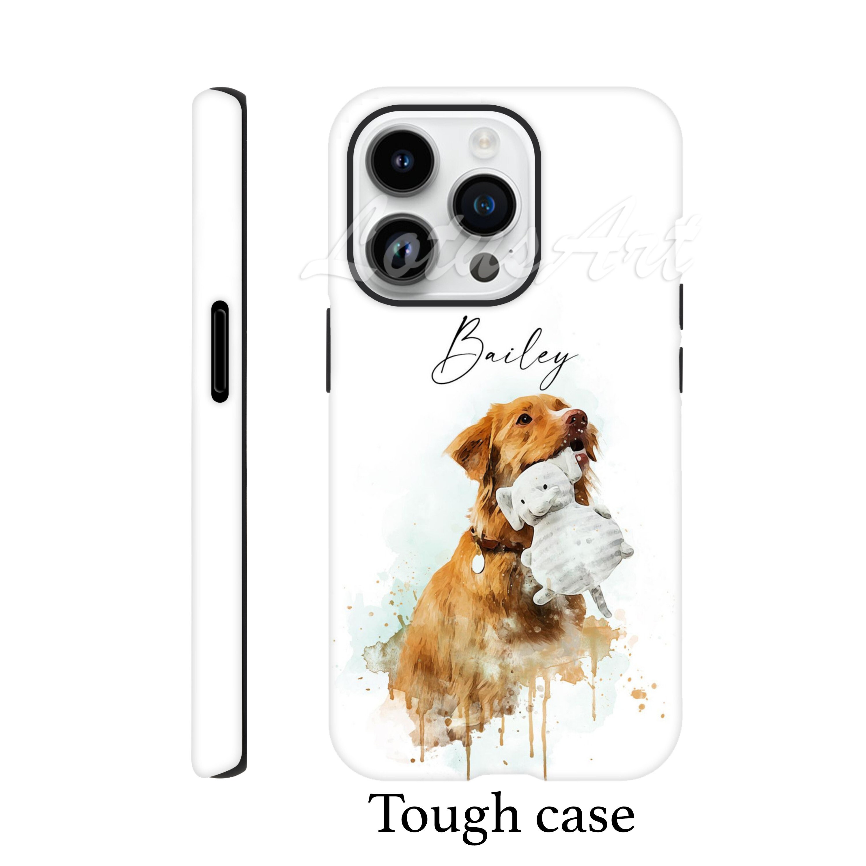 Personalized Pet Portrait Phone Case: Watercolor Dog Art