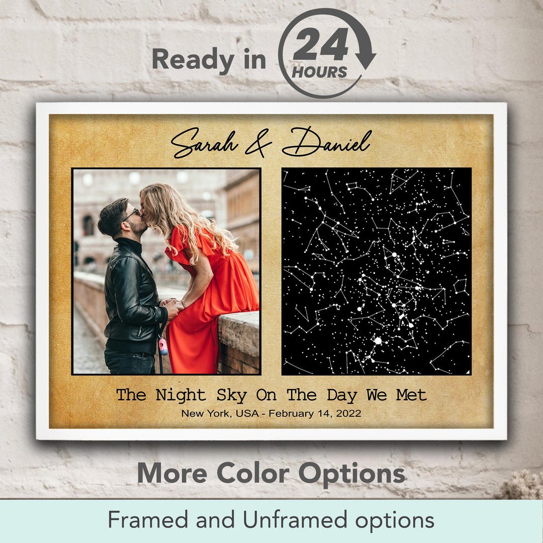 Custom Star Map Anniversary Gifts For Him Personalized Night Sky
