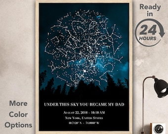 Custom Star Map Gift: Under This Sky You Became My Dad (Digital Download)