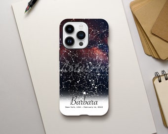 Custom Birthday Star Map By Date iPhone Case Personalized Samsung Case Anniversary Gift