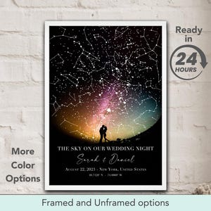 Custom Star Map The Sky On Our Wedding Night Personalized Wall Art Poster Night Sky By Date Anniversary Gifts