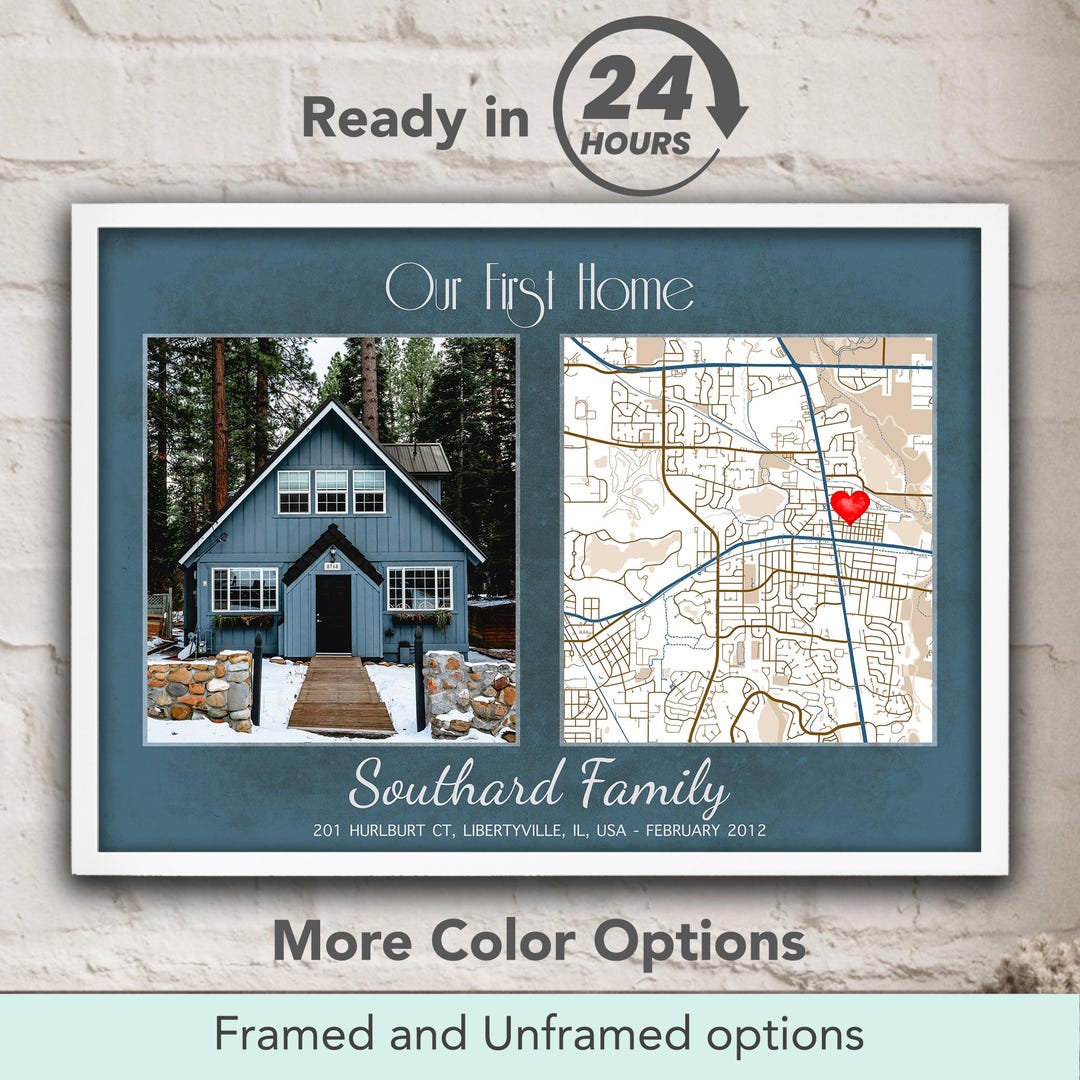 Custom Home Map Print: Our First Home, Personalized Location Art - Etsy
