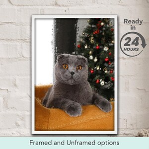 Ritratto di animale domestico con foto, dipinto a olio digitale di un gatto, regalo personalizzato per un cane, arte commemorativa per animali domestici, decorazione da parete per amanti degli animali, ritratto commemorativo di un animale domestico