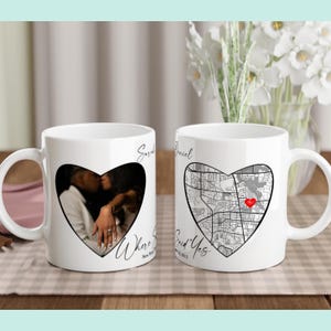 Mug artistique de fiançailles pour cadeaux de mariage avec votre photo personnalisée où elle a dit oui Cadeau d'anniversaire par date