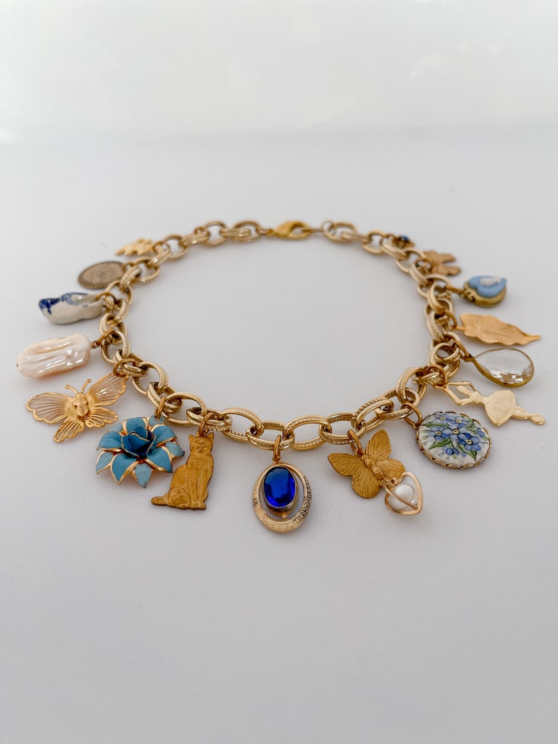 SAPPHIRE a Vintage Charm Necklace Etsy Australia