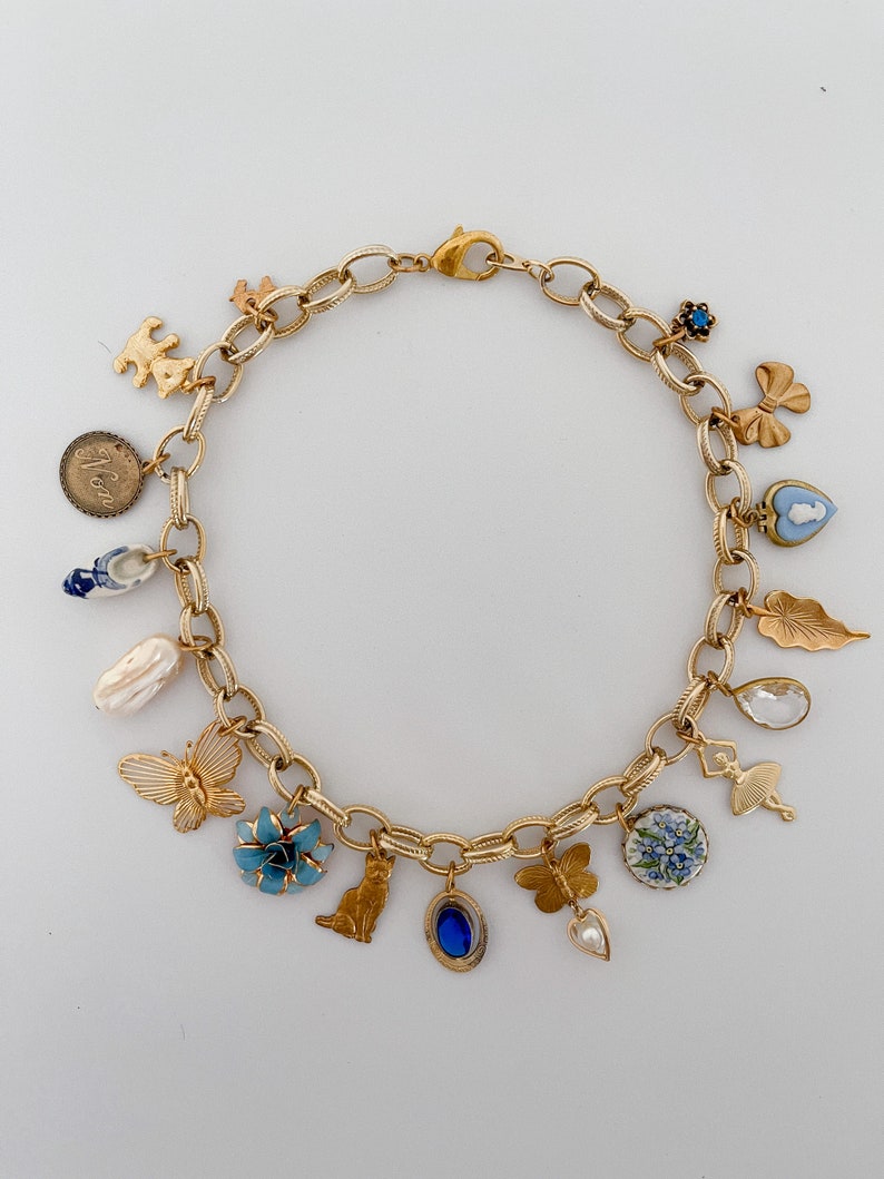 SAPPHIRE a Vintage Charm Necklace Etsy Australia