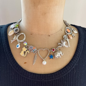 PARTY GIRL - Upcycled Multi Charm Choker Necklace