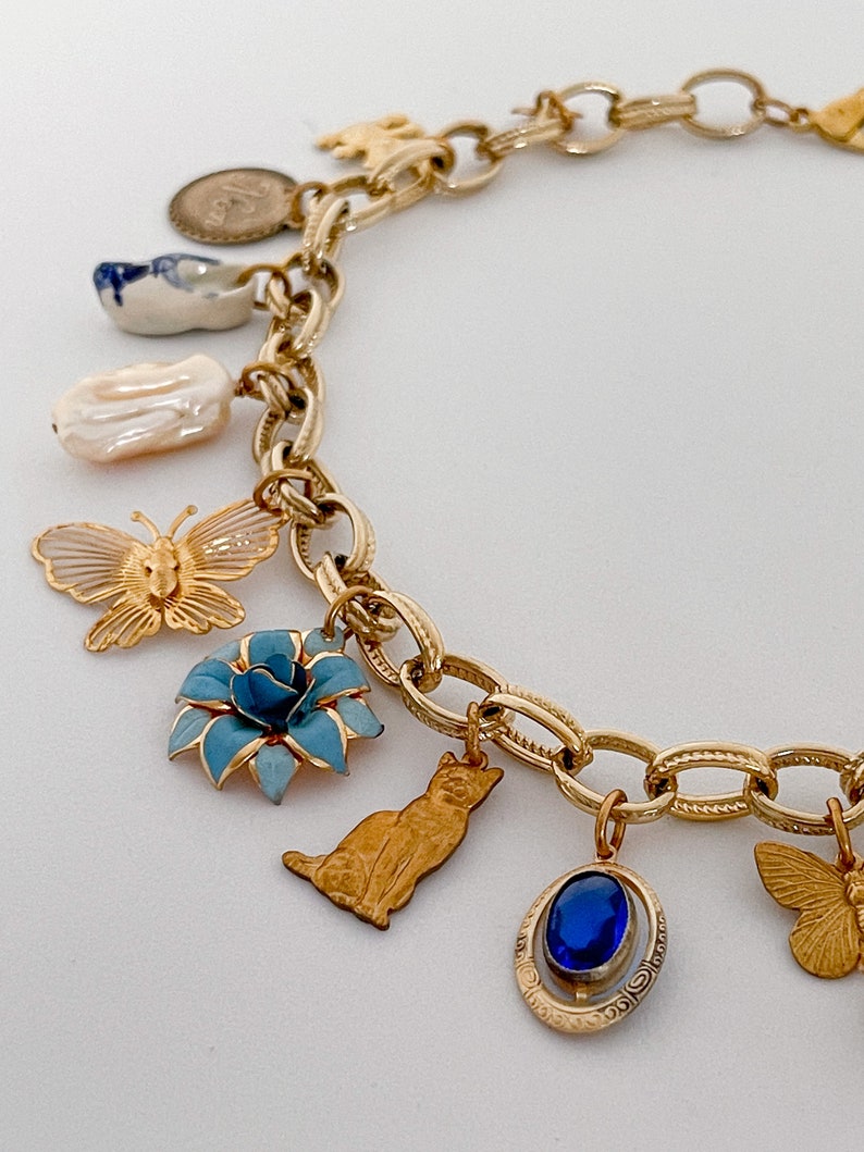 SAPPHIRE a Vintage Charm Necklace Etsy Australia