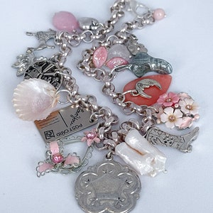 PRETTY IN PINK a Vintage Charm Necklace image 2