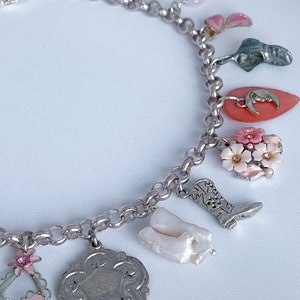 PRETTY IN PINK a Vintage Charm Necklace image 3