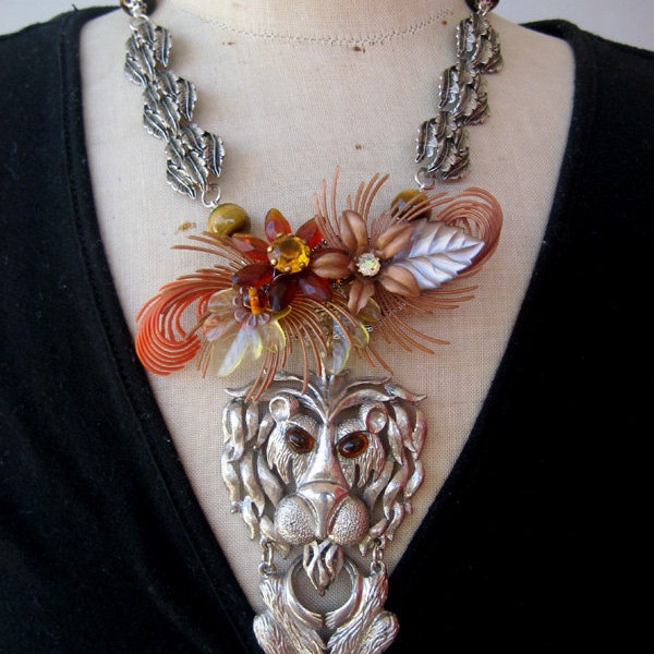 SALE Vintage Necklace,  Statement Necklace, Vintage Assemblage