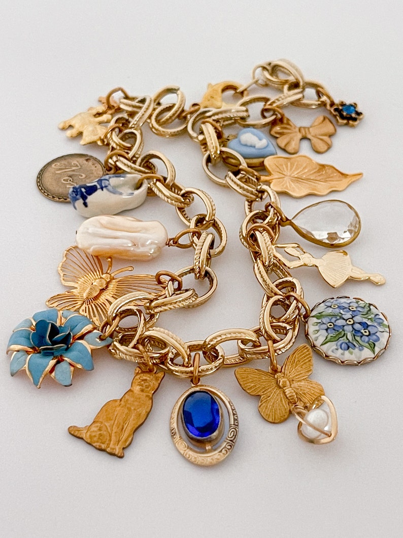 SAPPHIRE a Vintage Charm Necklace Etsy Australia