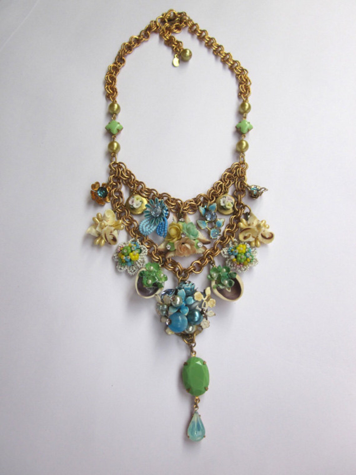 RESERVED FOR SARAH Vintage Necklace Flower Necklace Charm | Etsy