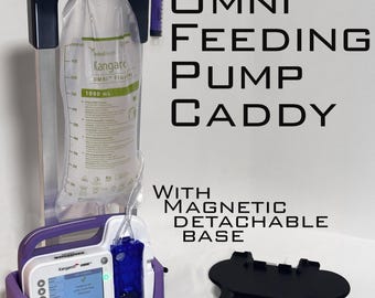 Dual Bag Kangaroo OMNI Pump Caddy – Freestanding NG/Enteral Feeding Pump Holder with Removable Base – No Bolts or Modification Needed