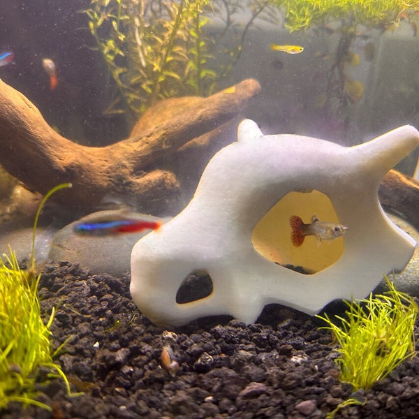 Cubone Pokémon Skull for aquariums - fish hideaway- Freshwater and Saltwater safe!