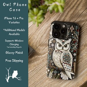 Owl Phone iPhone 16 Case, Owl iPhone, Owl iPhone Pro Max, Owl Christmas Phone Case, Owl Gifts, Snowy Owl, Bird Phone Case, Xmas Owl Gift