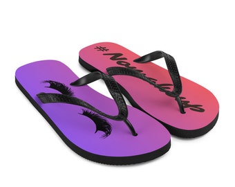 Flip-Flops #nomakeup / Geschenk für Jugendliche / Zehensandale / Flipflops bedruckt