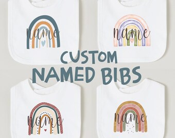 Personalized Cotton Bib Baby Shower Gift For Boy Cotton Bibs For Newborn Custom Gift For Girls Shower Personalised Named