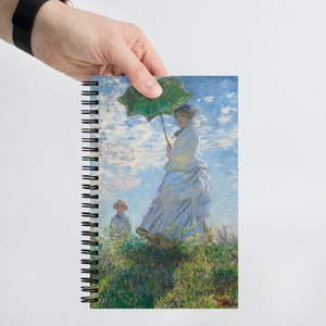 Notatnik spiralny Claude'a Moneta, obraz w stylu vintage Madame Monet na papierze listowym