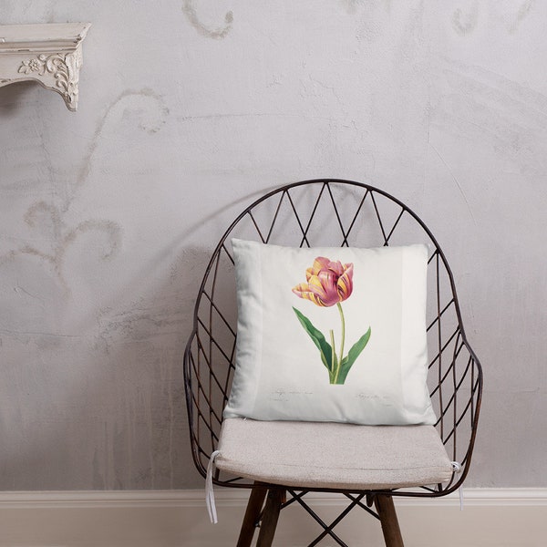 Gallesio Artist Scatter Cushion, Tulip Throw Pillow, vintage style flower on home accessory