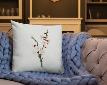 Coussin décoratif pour artiste Gallesio, coussin de canapé à fleurs, abricot pour accessoire de maison