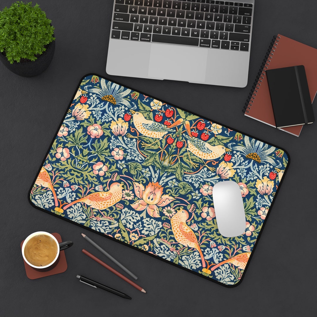 Floral Pattern Desk Mat - Elegant Office Decor, Desk Accessories, Art ...