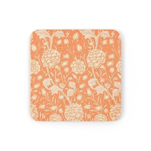 Floral Cork Back Coaster Set - Elegant Floral Design, Home Decor, Gifts for Her, Kitchen Accessories, Drinkware Essentials, William Morris
