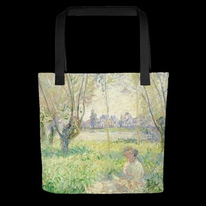 Claude Monet Tote Bag, Woman Seated Under Willow, Shoulder casual bag zdjęcie 5