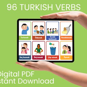 96 turkiska verbkort: Ordförrådsinlärning (PDF)